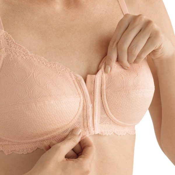 Sutien cu inchidere in fata pentru proteza Ellen roz-nud, marca Amoena